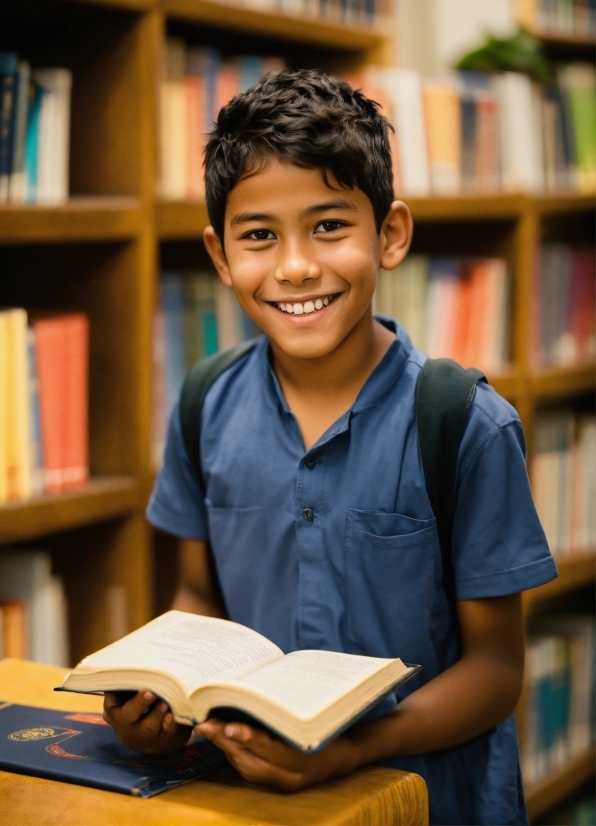 Smile, Bookcase, Book, Shelf, Happy, Publication