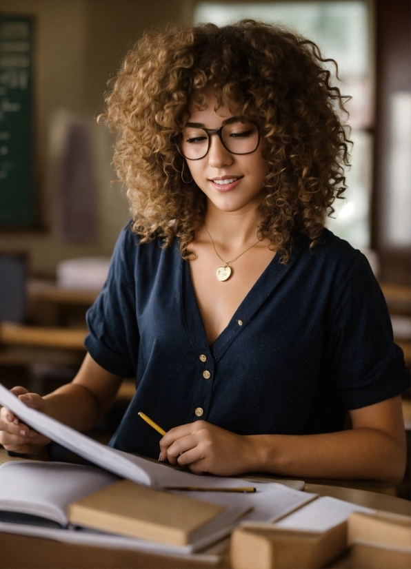 Glasses, Vision Care, Smile, Eyewear, Table, White-collar Worker