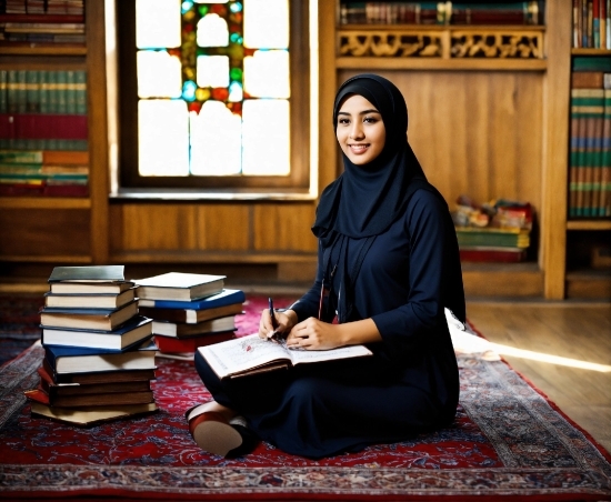 Window, Smile, Book, Bookcase, Publication, Event