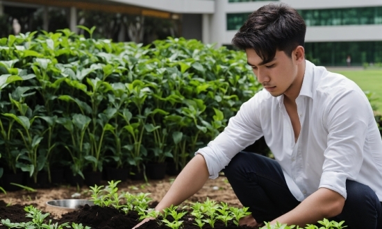 Plant, Botany, Leaf, People In Nature, Dress Shirt, Sleeve