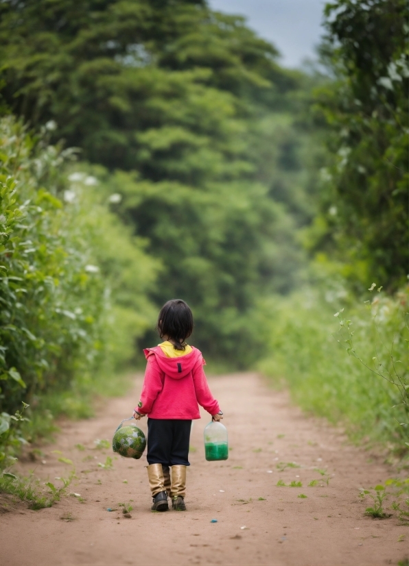 Plant, People In Nature, Standing, Asphalt, Tree, Happy