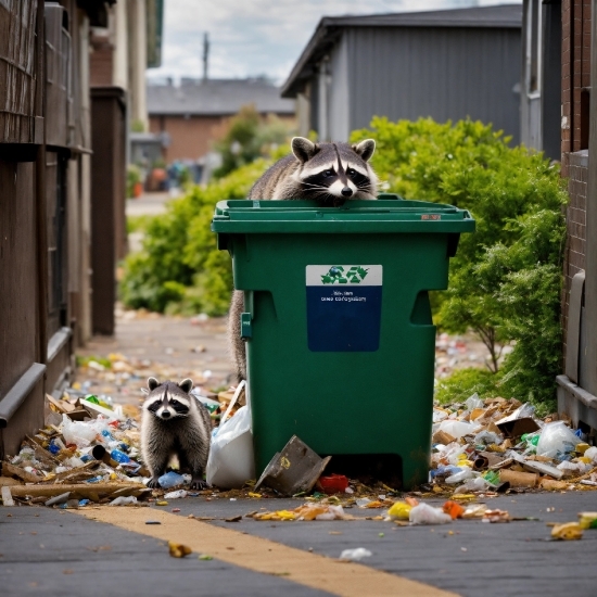 Waste Container, Waste Containment, Plant, Road Surface, Leaf, Asphalt