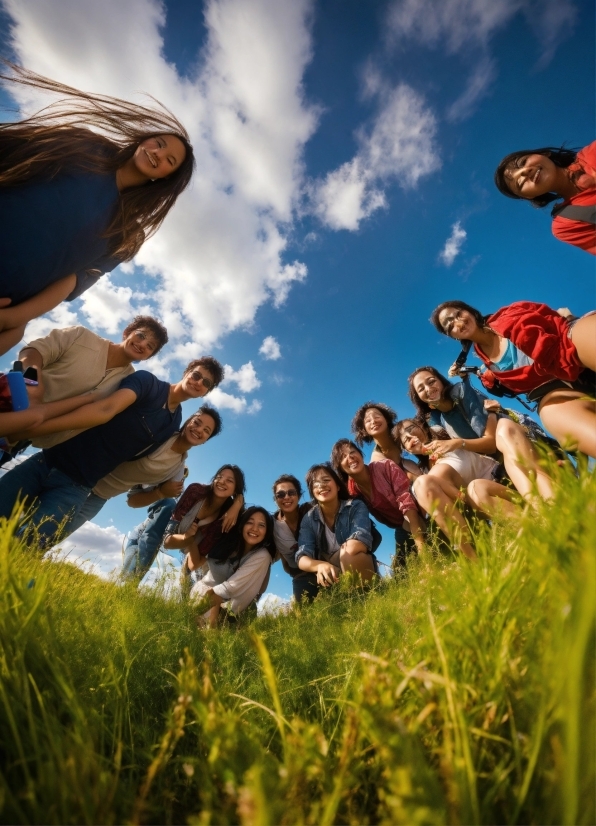 Cloud, Plant, Sky, People In Nature, Happy, Grass