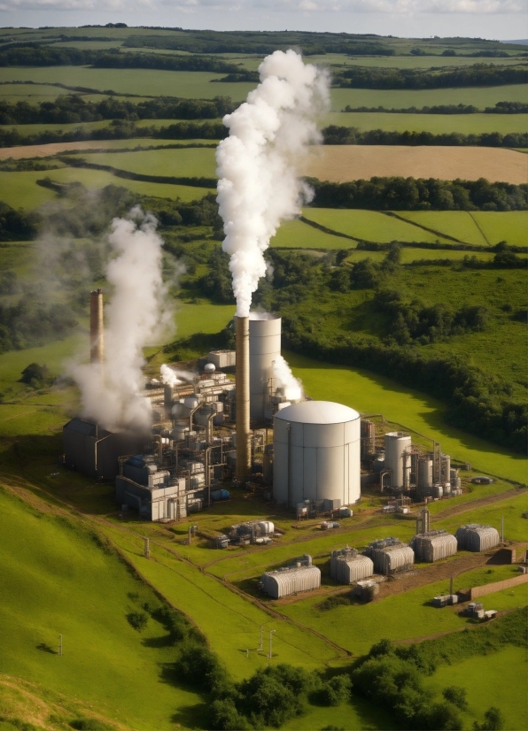 Nature, Plant, Pollution, Grass, Power Station, Rural Area