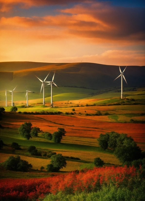 Cloud, Windmill, Sky, Atmosphere, Plant, Ecoregion