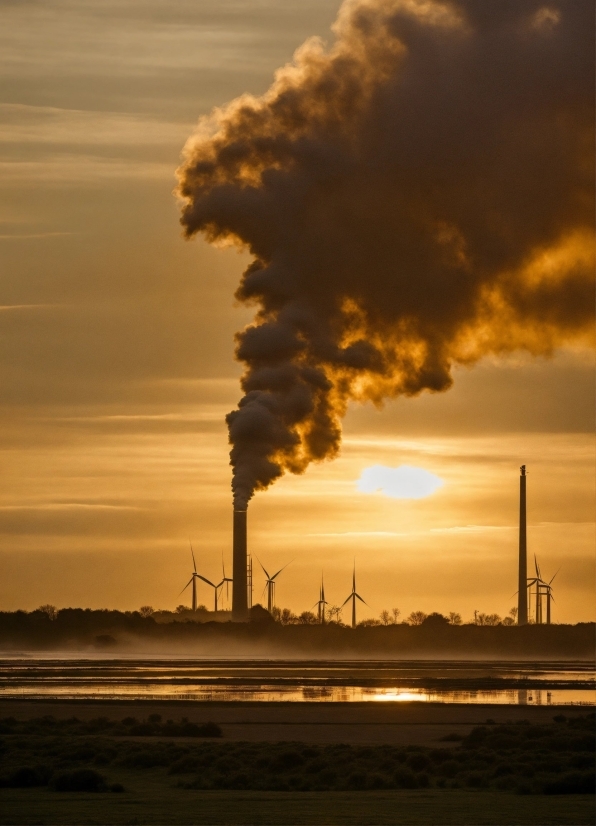 Cloud, Sky, Water, Atmosphere, Afterglow, Power Station