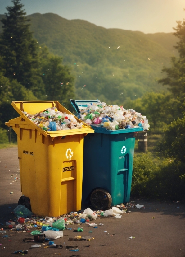 Sky, Mountain, Daytime, Waste Container, Waste Containment, Plant