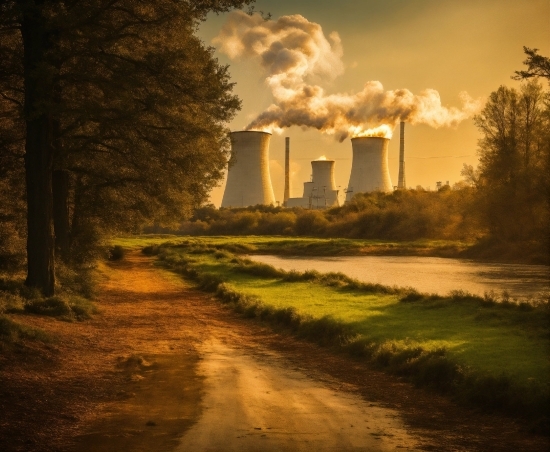 Nuclear Power Plant, Cooling Tower, Cloud, Sky, Plant, Water