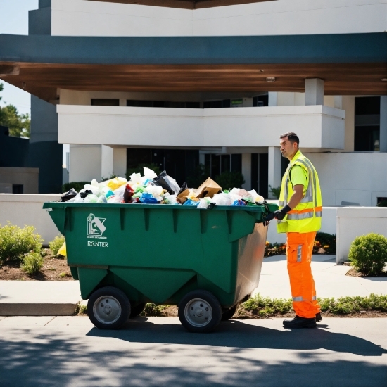 Wheel, Tire, Plant, Waste Container, Waste Containment, Asphalt