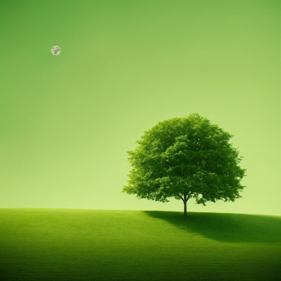 Sky, Atmosphere, Green, Tree, Moon, People In Nature