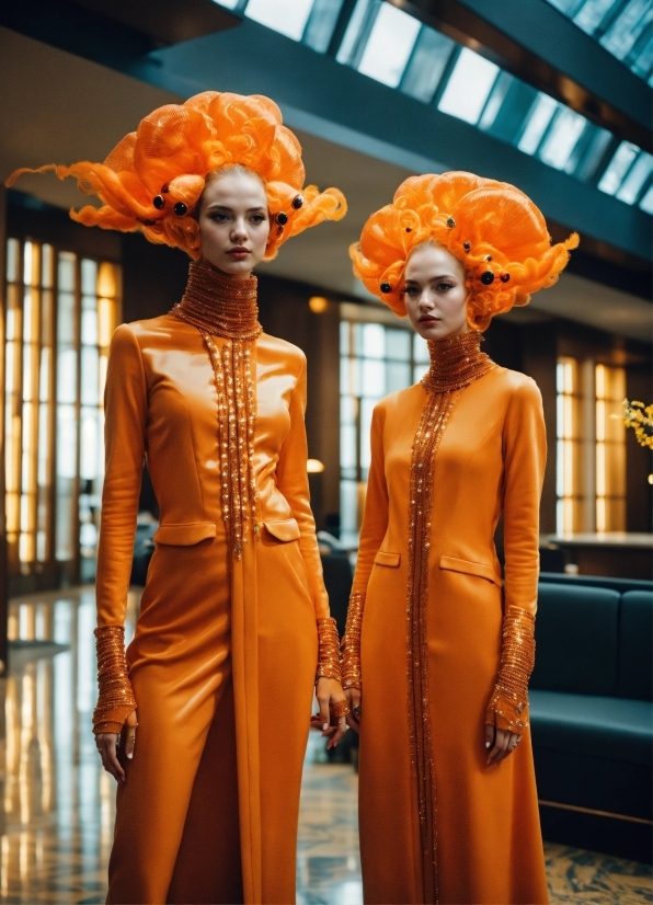 Orange, Fashion, Hat, Fashion Design, Headgear, Event