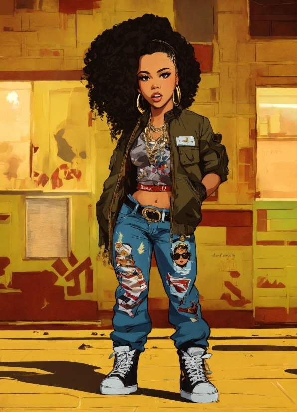 Fashion Design, Denim, Black Hair, Art, T-shirt, Afro