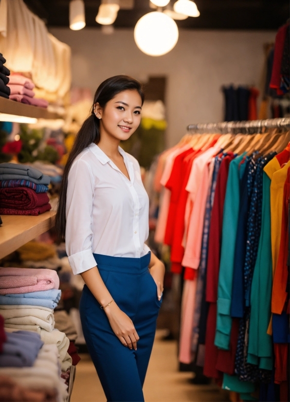 Smile, White, Fashion, Sleeve, Standing, Waist