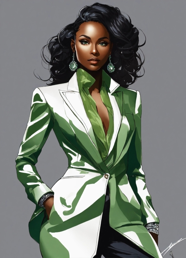 Hair, Sleeve, Black Hair, Fashion Design, Pantsuit, Blazer