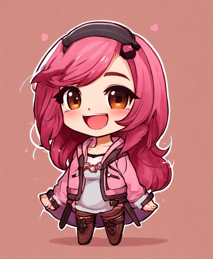 Hair, Cartoon, Gesture, Pink, Happy, Magenta