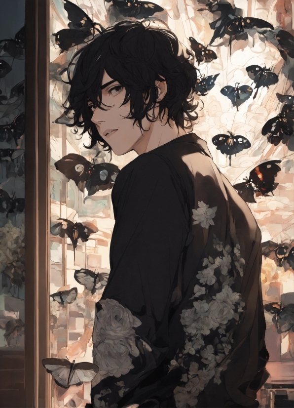 Black, Textile, Sleeve, Style, Art, Wall