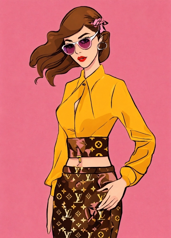 Hair, Hairstyle, Sleeve, Cartoon, Gesture, Fashion Design