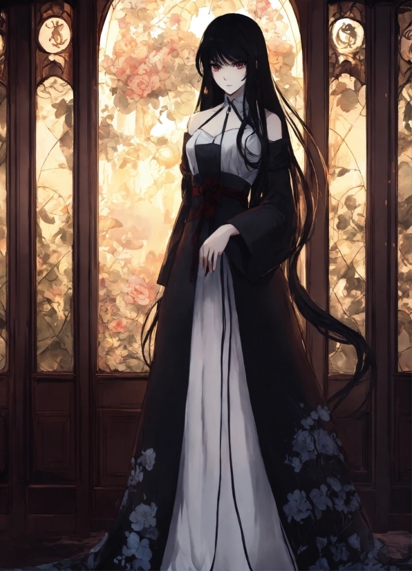 Sleeve, Dress, Flash Photography, Black Hair, Cg Artwork, Fashion Design