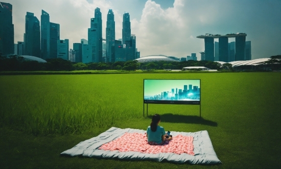 Sky, Cloud, Building, Skyscraper, Green, Natural Environment