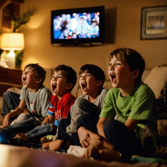 Arm, Smile, Television, Cable Television, Sharing, Couch