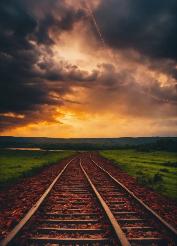 Cloud, Sky, Plant, Natural Landscape, Track, Grass