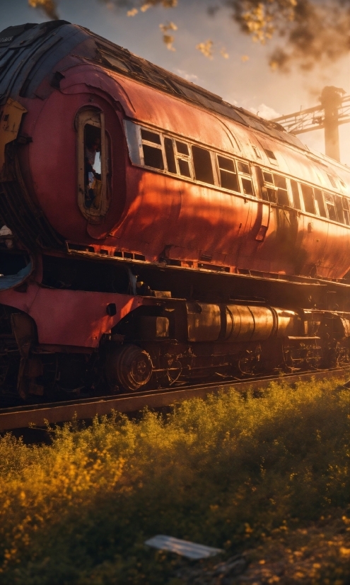 Train, Plant, Automotive Lighting, Rolling Stock, Sky, Vehicle