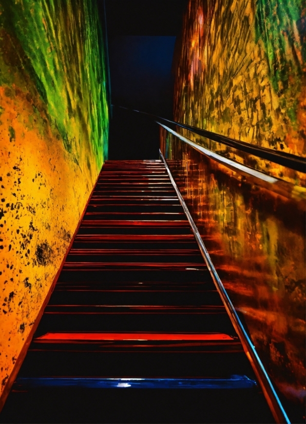 Light, Architecture, Stairs, Line, Wood, Art