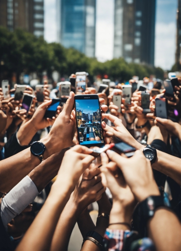 Watch, Hand, Mobile Phone, Eyewear, Fan, Finger