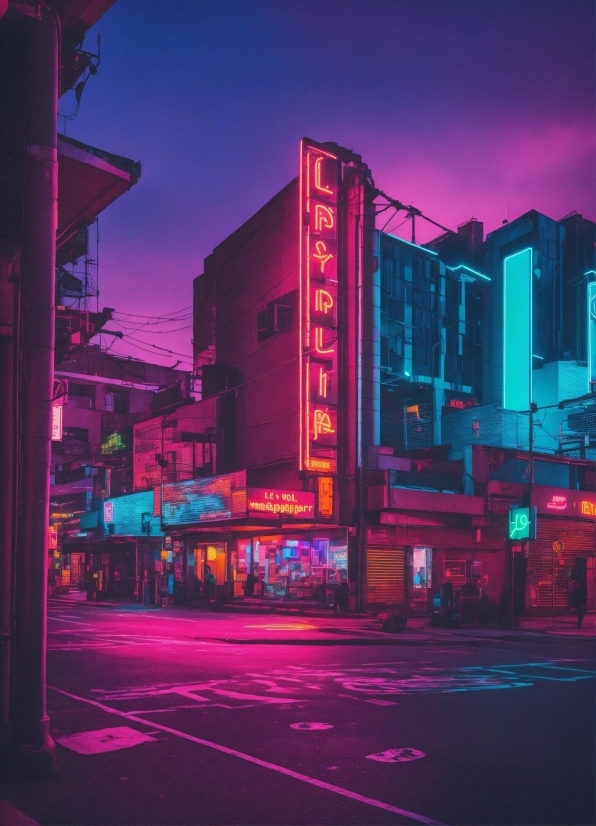 Building, Sky, Window, Purple, Automotive Lighting, Electricity