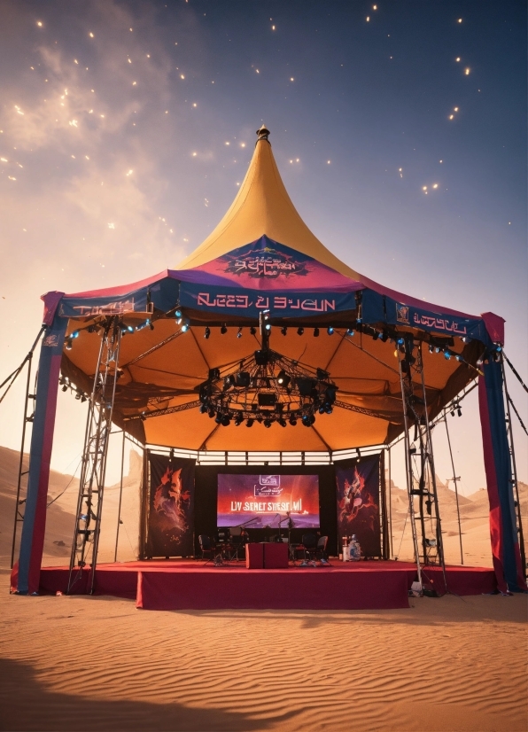 Sky, Tent, Lighting, Shade, Entertainment, Building