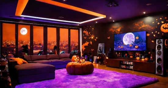 Furniture, Property, Decoration, Building, Purple, Comfort