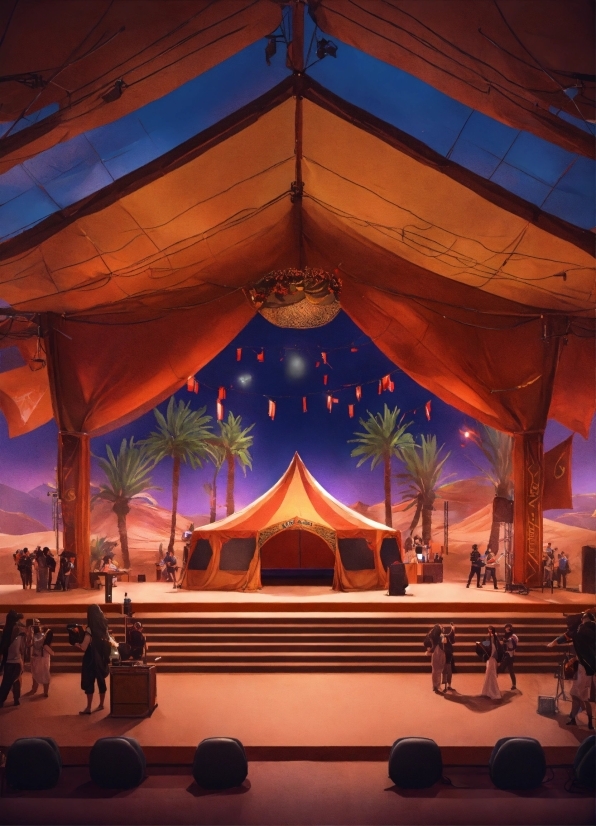 Shade, Decoration, Orange, Entertainment, Sky, Tent