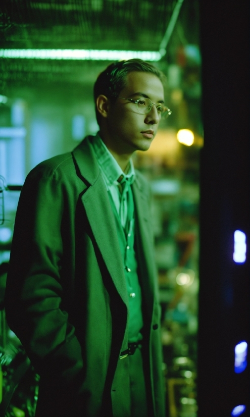 Glasses, Flash Photography, Dress Shirt, Entertainment, Collar, Formal Wear