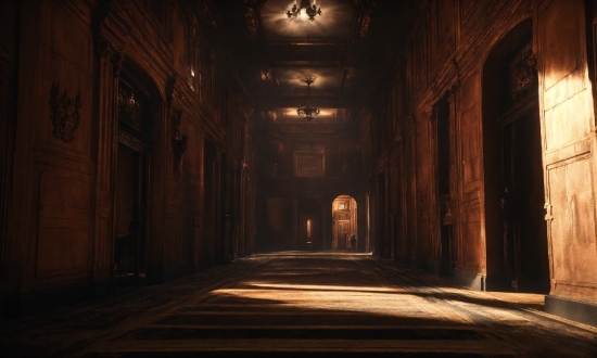 Wood, Tints And Shades, Symmetry, Darkness, Ceiling, Hall