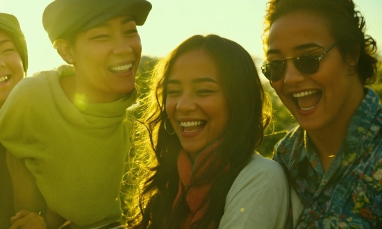 Smile, Head, Facial Expression, Goggles, Plant, Sunglasses