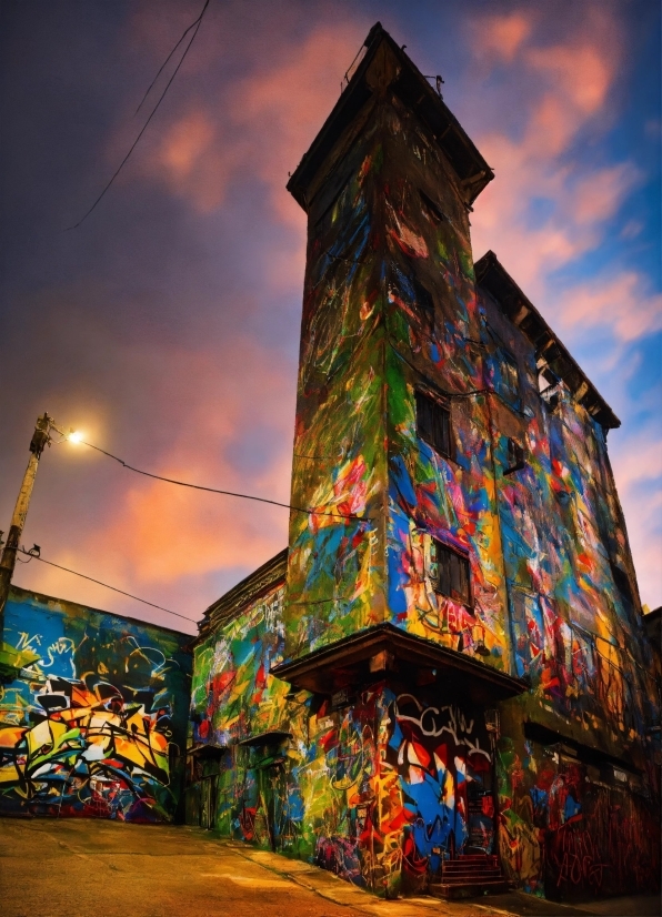 Cloud, Colorfulness, Sky, World, Building, Art