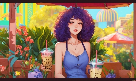 Plant, Flower, Umbrella, Wig, Summer, Toy