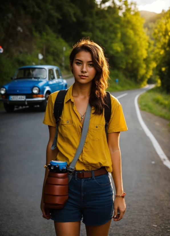 Car, Flash Photography, Sleeve, Automotive Lighting, Yellow, Shorts