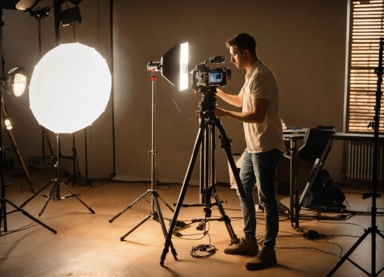 Tripod, Camera Accessory, Film Studio, Standing, Flash Photography, Window Blind