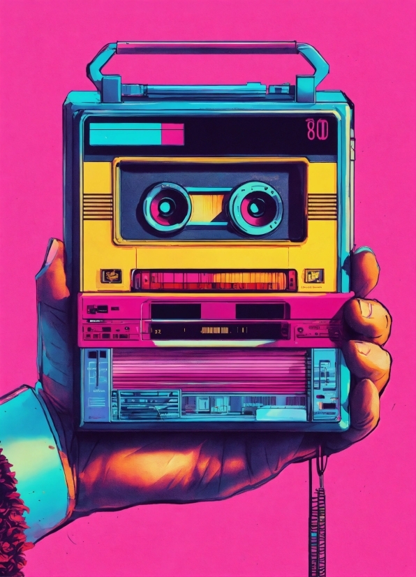 Electronic Instrument, Gadget, Audio Equipment, Cassette Deck, Font, Magenta