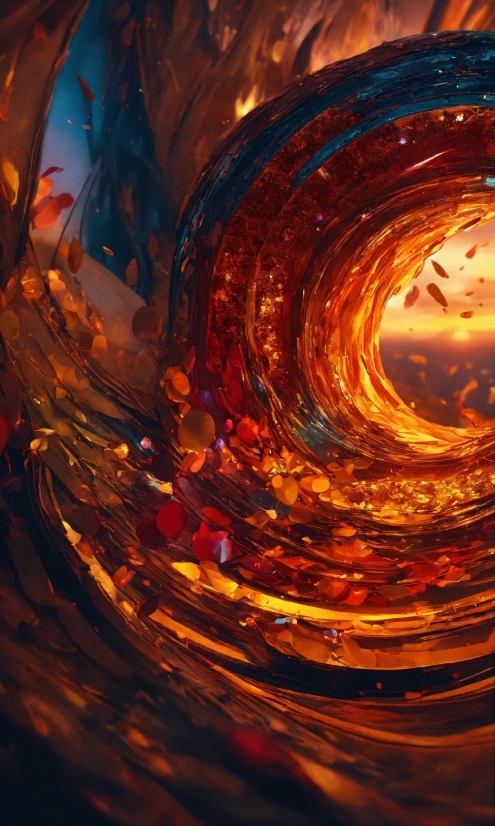 Liquid, Amber, Orange, Fluid, Art, Circle