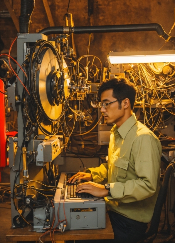 Yellow, Electricity, Engineer, Engineering, Workwear, Technology