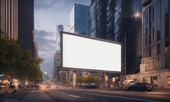 Building, Cloud, Sky, Window, Road Surface, Billboard