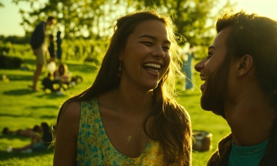 Smile, Green, People In Nature, Happy, Flash Photography, Grass