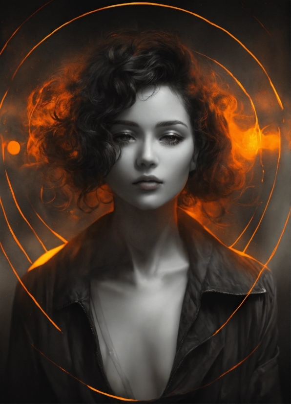 Hairstyle, Eye, Flash Photography, Orange, Cg Artwork, Art