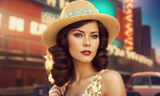 Skin, Lip, Photograph, Hat, Eyelash, Sun Hat