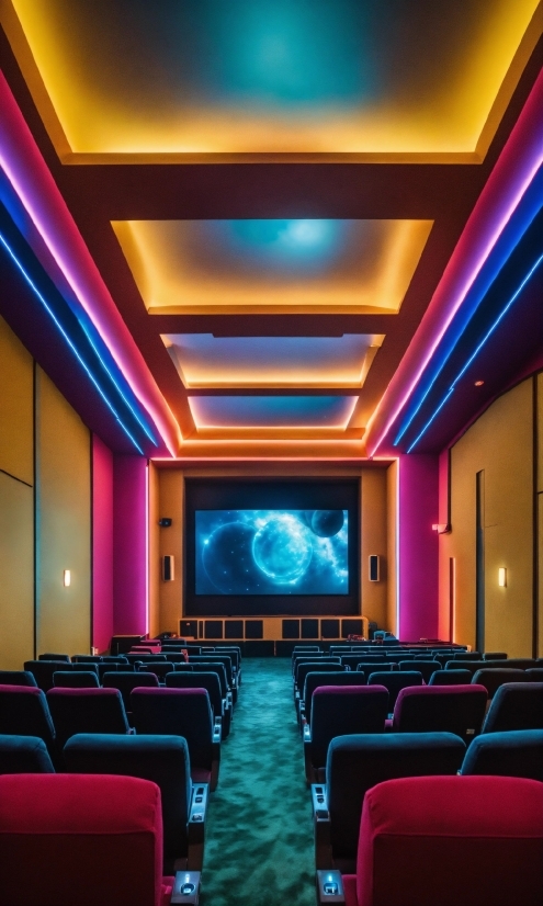 Building, Purple, Lighting, Interior Design, Chair, Curtain