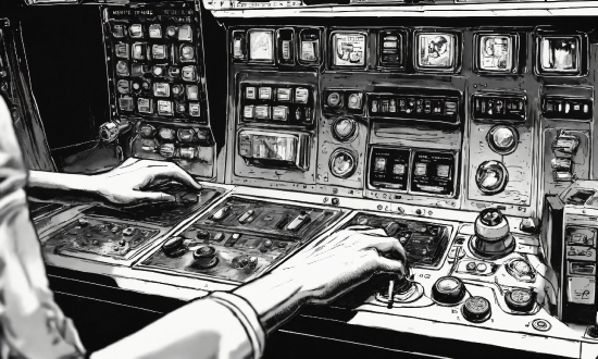 Vehicle, Flight Instruments, Mode Of Transport, Air Travel, Cockpit, Monochrome