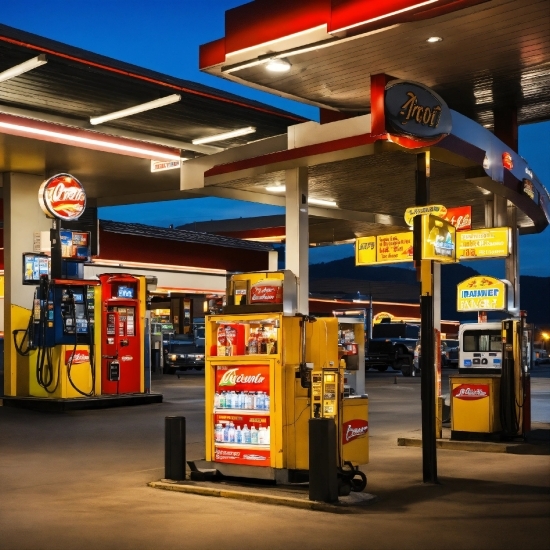 Filling Station, Gasoline, Gas Pump, Fuel, Sky, Gas