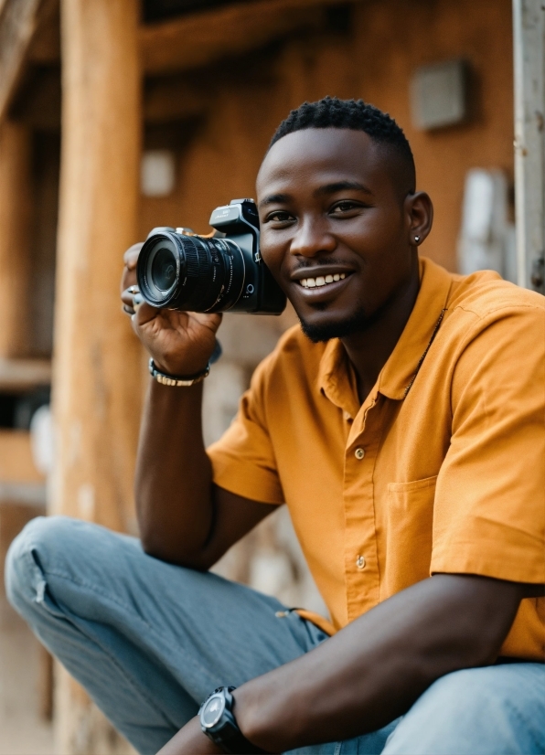 Watch, Hairstyle, Smile, Photograph, Facial Expression, White